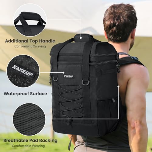 Zakeep Cooler Backpack, 36 Cans Multifunctional Leakproof Cooler Backpack With Padded Top Handle thumb #5