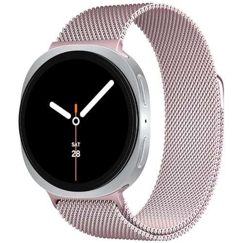 Image of Compatible with Samsung Galaxy Watch 8 Strap Metal 40mm /44mm magnetic milanese Loop Galaxy Watch 8 Classic Band 46mm Replacement Watchband Black Gold Rose Pink (No Watch)