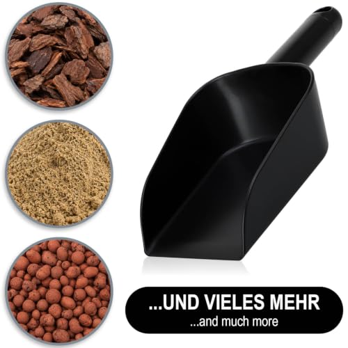 com-four® Kunststoff Schüttschaufel 26,5 cm, Universalschaufel Schwarz