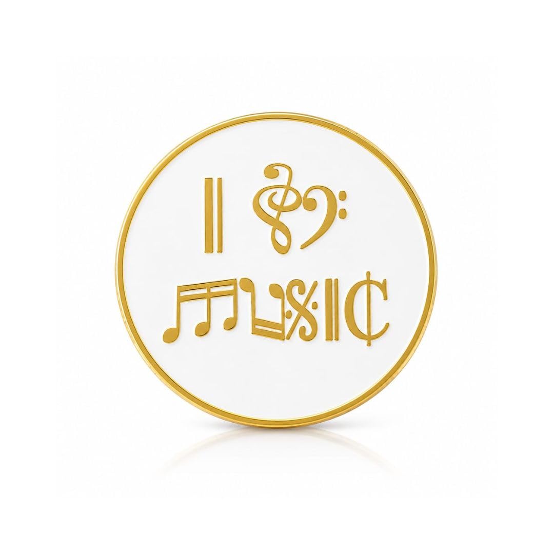 | I Love Music Enamel Pin Gold Metal Lapel Badge | Gift Ideas-picture-28