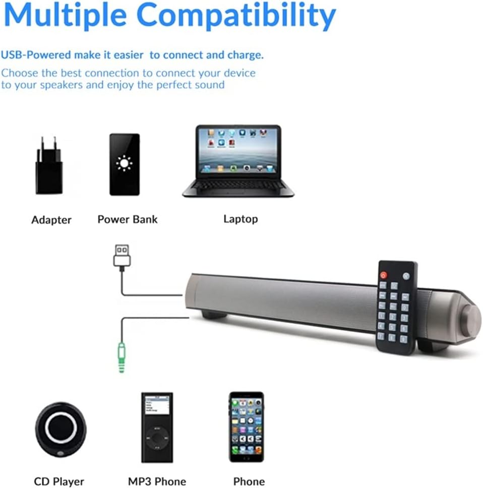 Portable Speaker HiFi Stereo Big Power 10W Soundbar TF FM USB Subwoofer Column for Computer TV Phone image 5