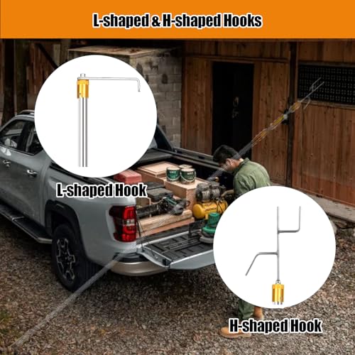 Image of Truck Cargo Grabber - Telescoping Pickup Truck Bed Retriever Tool Cargo Retrieval Hook Truck Grabber Reach Tool Heavy Duty Truck Bed for Trucks SUV Trailers RVs 16-60 Inch