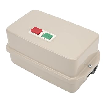 Qqmora Magnetic Motor Starter Controller 1 Phase 220V 230V 37 50A Heavy Duty Iron Casing with Overload Protection for Air Compressor Motor Start Control