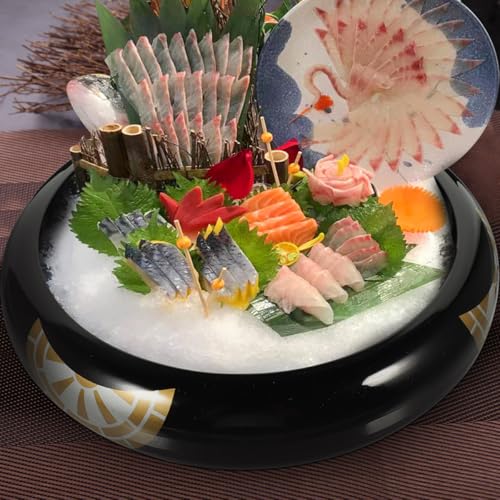 Plato redondo de sushi estilo japonés de plástico mediano miniatura 6