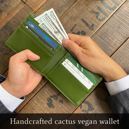Gullar Vegan Bifold Wallet, cactus leather, vegan leather, gift for men3