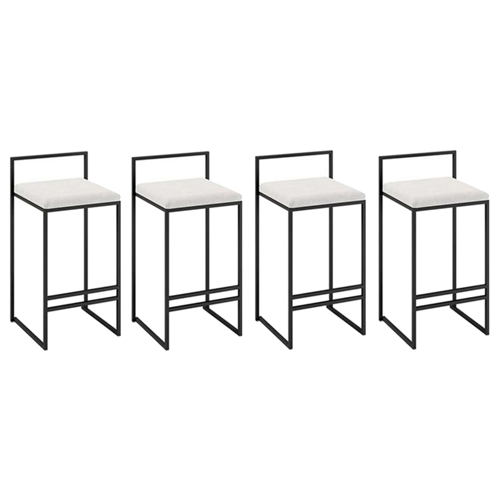 AYCDL Modern Velvet Barstools with Metal Footrest for Kitchen Island Counter Height Stool High Chair for Bar Counter 300lbs Capacity,White4ps-65cm/25.6in