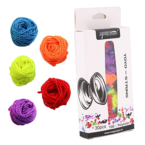 MAGICYOYO 30 Pack Professional Yoyo String for Responsive Yo-yo & Unresponsive, 100% Polyester Yoyos Strings Replacement for Plastic, Metal Yo-Yos (...