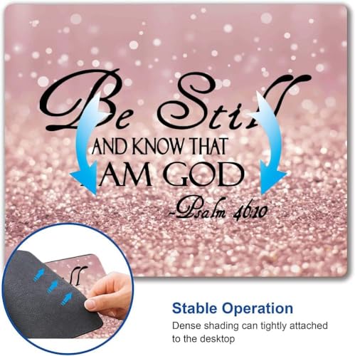 Image of Premium-Textured Mouse Pad, Non-Slip Rubber Base Mousepad for Laptop, Computer & PC, 9.5x7.9 in - Enhanced Precision, Ergonomic Comfort, Ideal for Gaming & Office (Be Still)