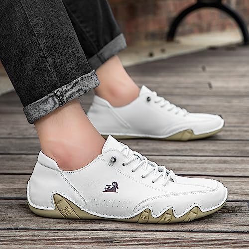 Image of Driving Shoes for Men Casual Slip Ons Mens Fashion Shoes Comfort Handmade Chukka Dress Casual Shoes