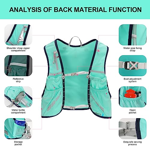 Image of INOXTO Running Hydration Vest Backpack,Lightweight Insulated Pack with 1.5L Water Bladder Bag Daypack for Hiking Trail Running Cycling Race Marathon for Women Men