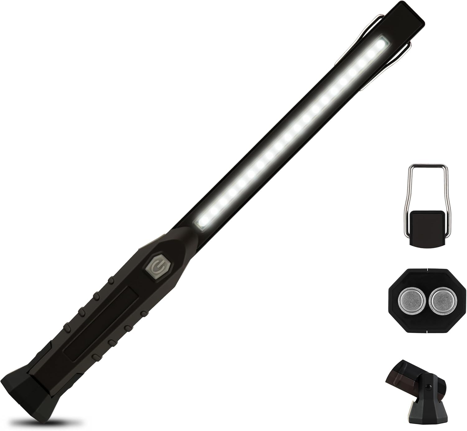 SQUADO Torcia LED Portatile Ricaricabile, Magnete, Gancio, Emergenza