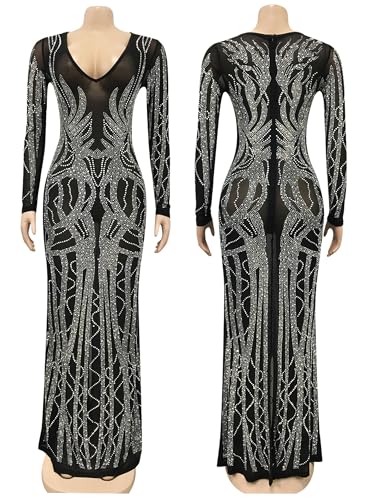 Image of Figdaw Rhinestone Embellished Formal Gowns and Evening Dresses for Women 2026