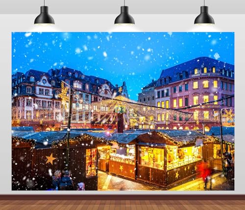 Arrière-plan photo village de Noël en tissu pour vos portraits de fêtes