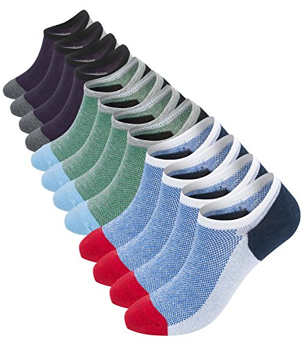 Men's Low Cut Socks Anti-slip 6 Pack Thin Casual Cotton Socks Colorful