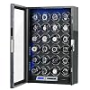 TRIPLE TREE Watch Winder for 24 Automatic Watches with Soft Adjustable Pillows, Key and Fingerprint Unlocking, Quiet Mabuchi Motor, Built-in Blue LED Illumination