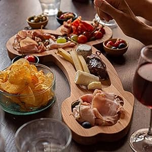 Aperitif Board, Solid Wood Charcuterie Board and Chess Boards, Funny Cutlery Kitchen Wine Meat Cheese Platter Unique…