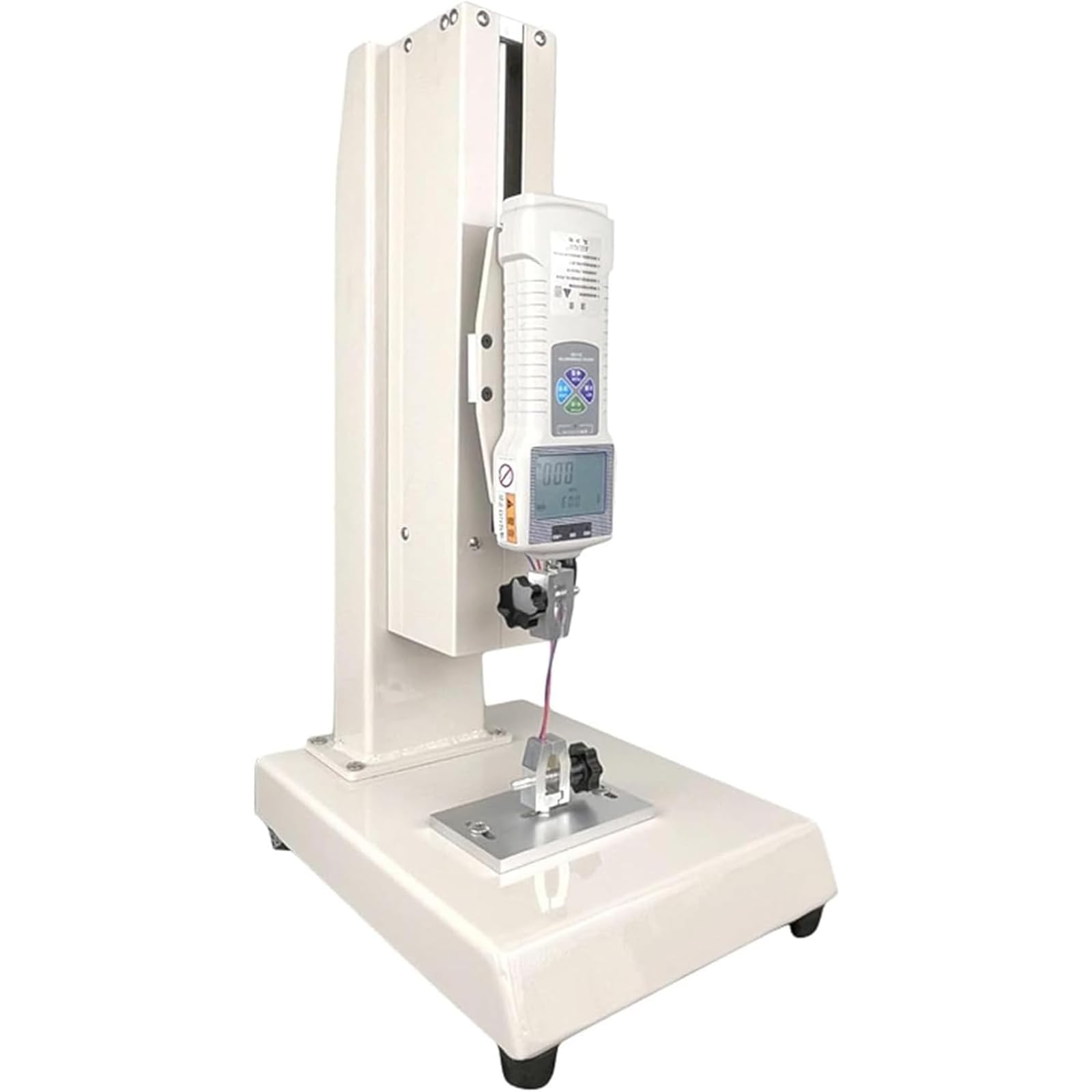 Misuratore di Forza Digitale, banco di Prova Manuale azionato da Ruota con Schermo LCD e 5 Morsetti, Uscita Dati e 0-300 mm/11,8", per Prove di trazione in Laboratorio
