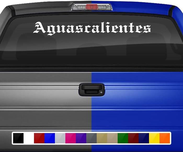 Sticky Creations Pegatina de vinilo para parabrisas de Aguascalientes MX México, bandera gráfica de vinilo para ventana trasera de auto, camión,