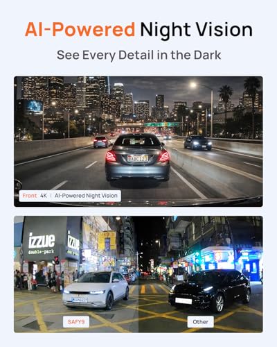 Image of BlackVue SAFY9, 4K Dash Cam Front and Rear, HDR, STARVIS Sensor, AI Night Vision, Free 256GB Micro SD Card Included, Dash Camera for Cars, 24H Parking Mode, Wi-Fi, GPS, LCD Display, App Control