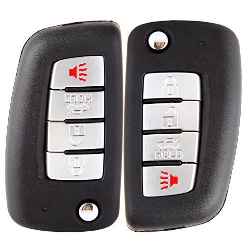 SELEAD 2pcs Flip Key Fob 4 Buttons Keyless Entry Remote fit for 2004-2009 Nissan Altima Maxima 350Z Armada Infiniti EX35 FX35 FX45 Antitheft Keyless Entry Systems KBRASTU15