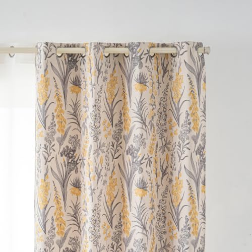 Image of Vintage Botanical Floral Blackout Curtains 84 Inch Length