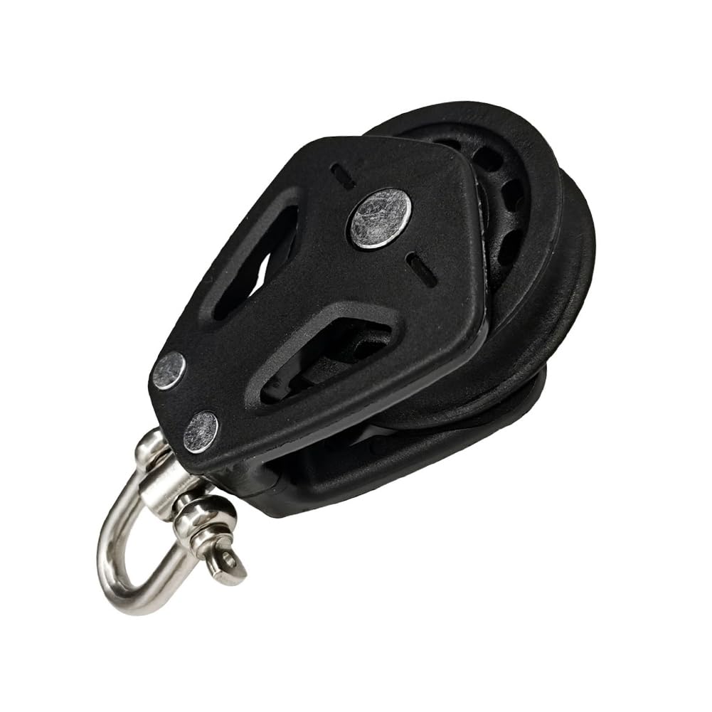 PRATYAHARA Bloque de poleas de alta resistencia con cabezal universal y rodillo único, grillete giratorio, bloque de rodamiento deslizante para veleros, corredores de cuerda, accesorios