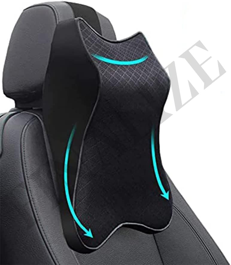 Finalize Car Seat Headrest Neck Rest Cushion-Ergonomic Car Neck Pillow Durable 100% Pure Memory Foam Carseat Neck Support-Comfty Seat Back Pillows for Back Pain Relief(Pack of 1,Multicolor)