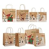geschenkverpackung karton weihnachten VERSCHIEDENE GRÖSSEN: Dieses Set beinhaltet Papiertüten in 3 Größen. Es gibt jeweils 4 Designs. Dieses Set ist ideal für all Ihre Weihnachtsgeschenke, da jedes Geschenktütchen für unterschiedlich große Geschenke geeignet ist. Ob Ihr Geschenk nun groß oder klein ist, wir haben auf jeden Fall die passende Tasche dafür.