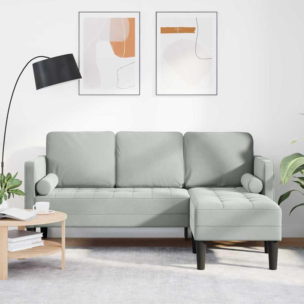 vidaXL Set di divani con Cuscino Grigio Chiaro Poliestere, Salotto, Divano Sezionale Moderno, Set Divano Resistente, Mobili Modulari, Poltrone in Velluto, Relax Interno