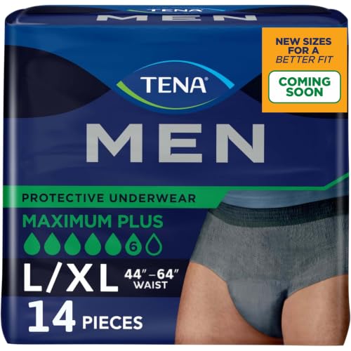 Image of TENA Men Maximum Plus Disposable Underwear Male Pull On with Tear Away Seams Large /X-Large, 81920, 57, 14 Ct