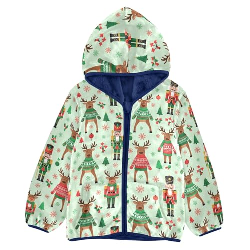 Christmas Nutcracker Green Boys Winter Jacket, Boy Zip up Jacket Comfy for Fall Winter Spring 3T