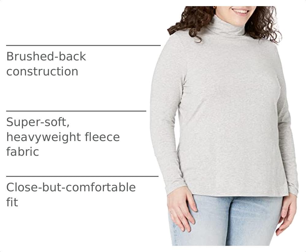Image of Amazon Essentials Women's Long-Sleeve Turtleneck Stretch Fleece (Available in Plus Size)