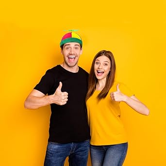 Propeller Hat,Helicopter Cap,Propeller Hat,Funny Hats, Fancy Dress Party Hats with Night Fluorescent Propeller, Suitable for Adults Adjustable Size
