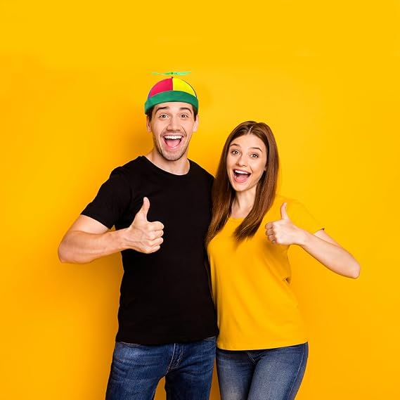 Propeller Hat,Helicopter Cap,Propeller Hat,Funny Hats, Fancy Dress Party Hats with Night Fluorescent Propeller, Suitable for Adults Adjustable Size