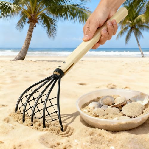 Rastrillo para Playa 2 Unidades con Mango de Madera miniatura 2