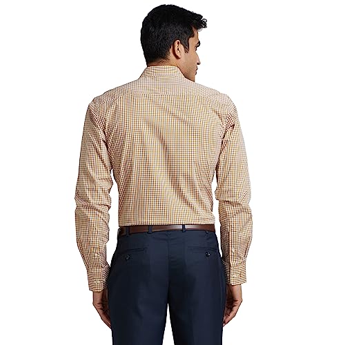 Image of Park Avenue Men Cotton Checkered Slim Fit Shirt