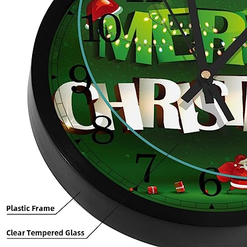 Horloge murale silencieuse de précision à quartz vert sapin