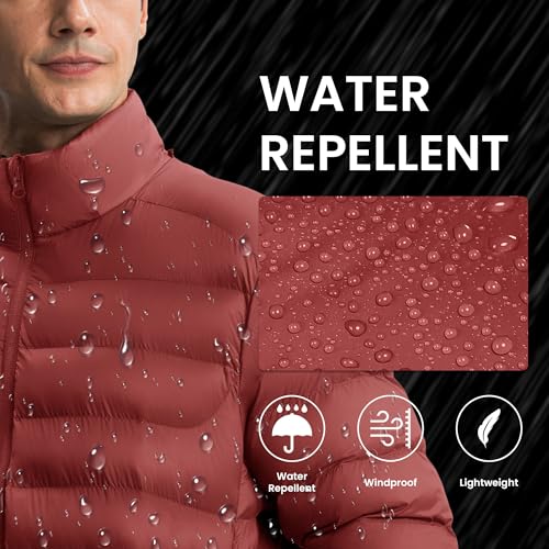 Image of Gopune Men's Lightweight Puffer Jacket Detachable Hooded Water Resistant Puffy Winter Down Jackets for Snow Ski Travel