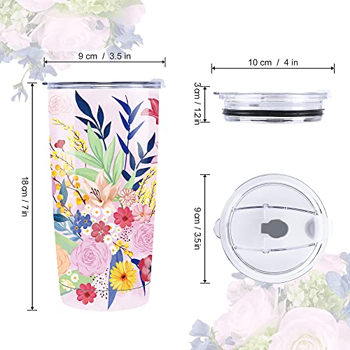 NymphFable 20oz Rosa Flor Taza Termo Cafe para Llevar Taza Termica Acero Inoxidable Taza Personalizada - Imagen 3