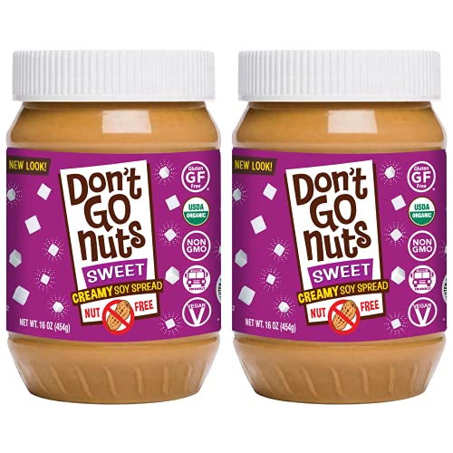 Don't Go Nuts Roasted Soybean Spread, Slightly Sweet, 2Count, Nut-Free Non GMO Organic