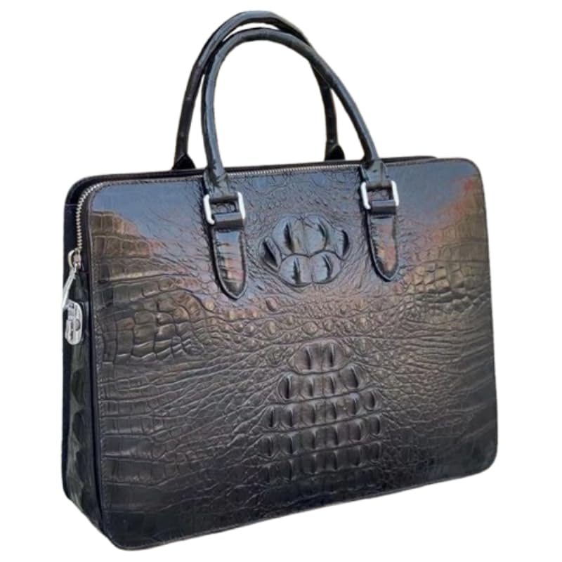 Exotic Genuine Crocodile Skin Password Lock Zipper Closure Male Briefcase Authentic Alligator Leather Men Top-handle Handbag