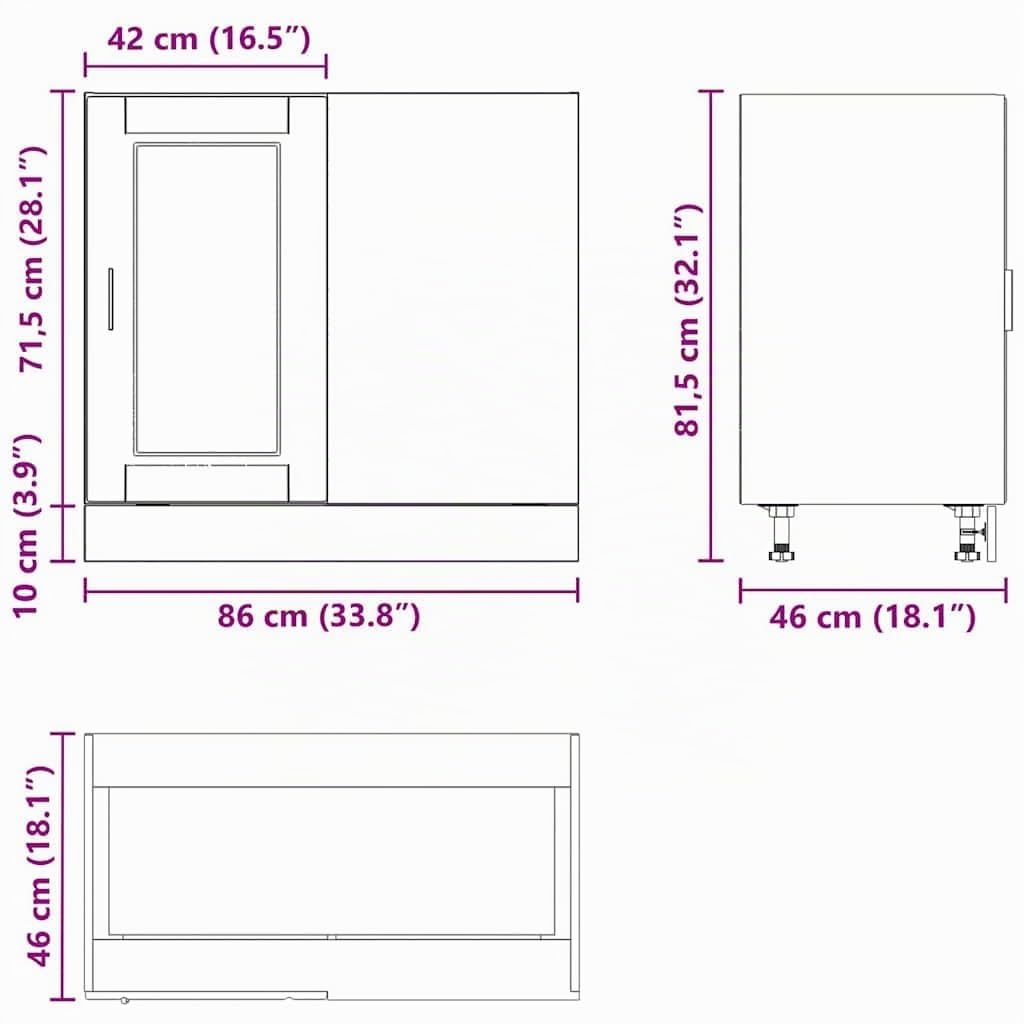 vidaXL Armoire de Cuisine Porto chêne Sonoma Bois d ingénierie