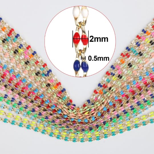 Enamel Cable Chain, Enamel Rolo Cable Paperclip Chain for Crafting Customized, for Permanent Jewelry Making, Perfect for Creating Necklaces and Other DIY Jewelry Accessories (5 Yards, Hot Pink)