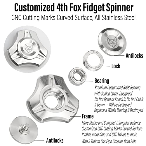 Image of FREELOVE Premium Metal Fidget Spinner for Adults, Stainless Steel Heavy Silent Spinner with Precision Bearing, Small Office Desk Toy & EDC for Stress Relief Focus ADHD, Mini Silver