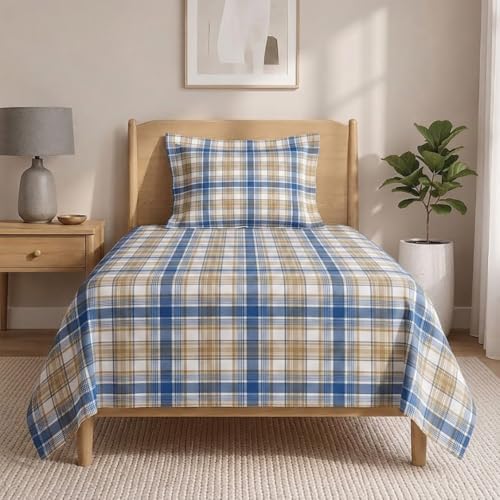 Image of LANE LINEN Symphony 100% Cotton 144TC Single Bedsheet Set, 2 Piece, Printed