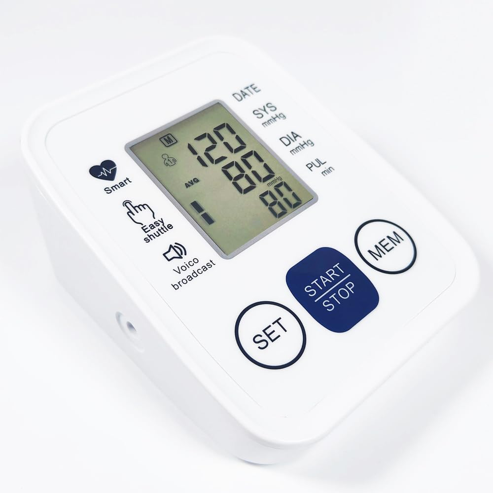 Tensiómetro de Brazo Digital - Monitor de Presión Arterial con Brazalete Grande Ajustable (22-36 cm), Detección de Arritmias y 2x99 Juegos de Memoria para Uso Doméstico
