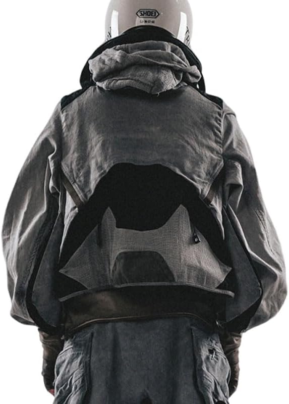 Multi Pockets Deconstructive Jacket Storage Net Cap Stacked Function Style Loose Short Coat for Men