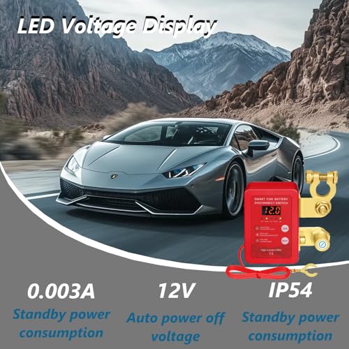 Image of Remote Battery Disconnect Switch Smart 12V 24V Kill Switch | Car Battery Kill Switch, Truck Battery Disconnect, Remote Control, Smart Voltage, For Vehicle Truck RV ATV Boat