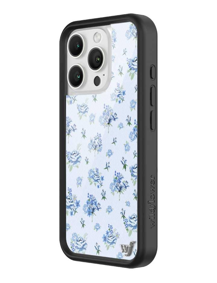Image of Wildflower Cases - iPhone 16 Pro Compatible - Forget Me Not Floral | Impact-Certified 6.5 ft Drop Protection Case, Raised Protective Bumper, Cute Aesthetic Design, Women-Owned Small Business