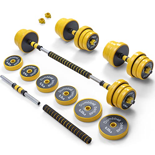 Adjustable Dumbbells Barbell Weights Set: 44Lbs Nonslip Free Hand Weight Sets Strength Training Dumbellsweights Workout Exercises Fitness Dumbbell for Men Women Home Gym Office (44)